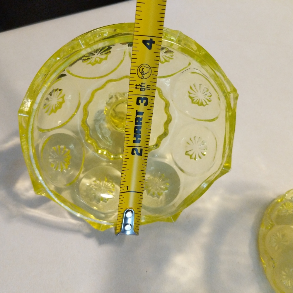 VTG LE SMITH URANIUM YELLOW CANDY DISH - Picture 6 of 9
